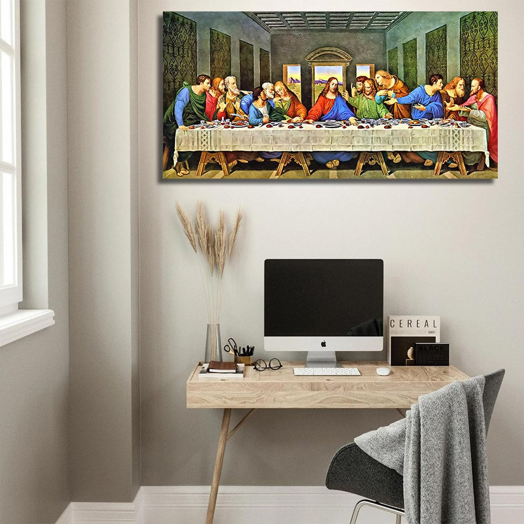 Leonardo Da Vinci Reproductions Last Supper Wall Decor Christian Canvas Art 10x20 inch