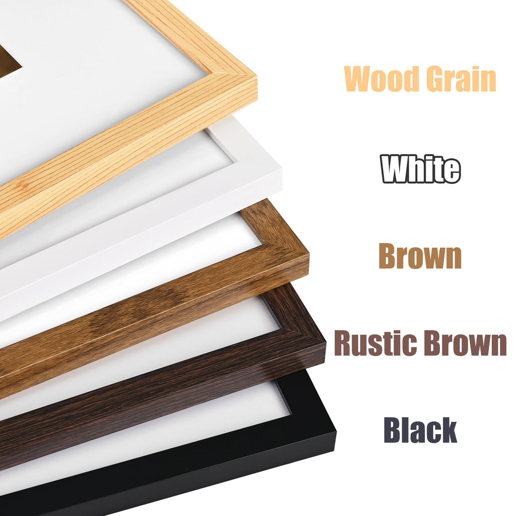 8.5x11 Picture Frame White Set of 9, Diploma Frame with Acrylic Plexiglass for Pictures, Certificate Degree Document