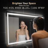 LED Bathroom Mirror with Lights, 30x50 Vanity Mirror Wall, Anti-Fog, Dimmable, Front Lit & Backlit, Memory Function