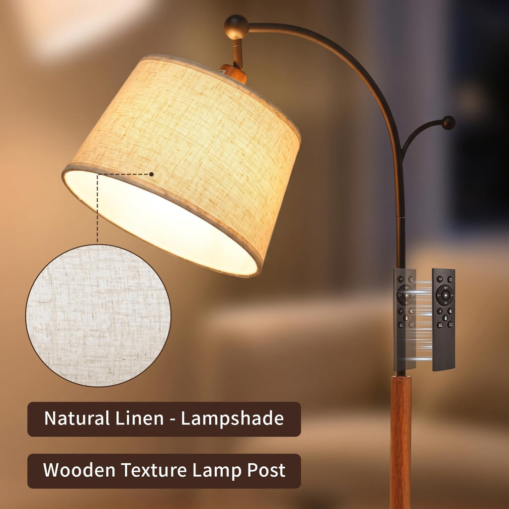 Floor Lamp, 9W 850lm Smart LED Arch Floor Lamp - Black Base