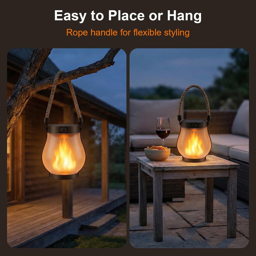 Lanterns Outdoor Waterproof 4-Pack, 2nd Gen Flickering Flame Effect