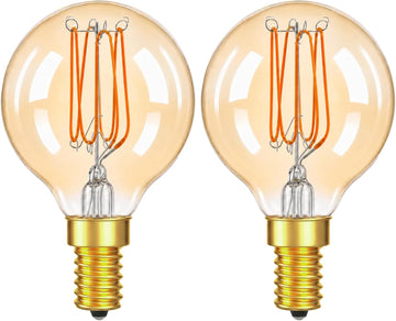 E12 G16.5 Amber LED Light Bulbs 25 Watt Equal,0.65 MM Ultra Thin Filament