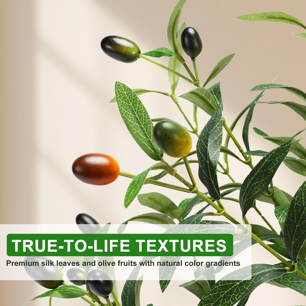 5FT Olive Trees Artificial Indoor with Lights, Realistic Faux Olive Plant