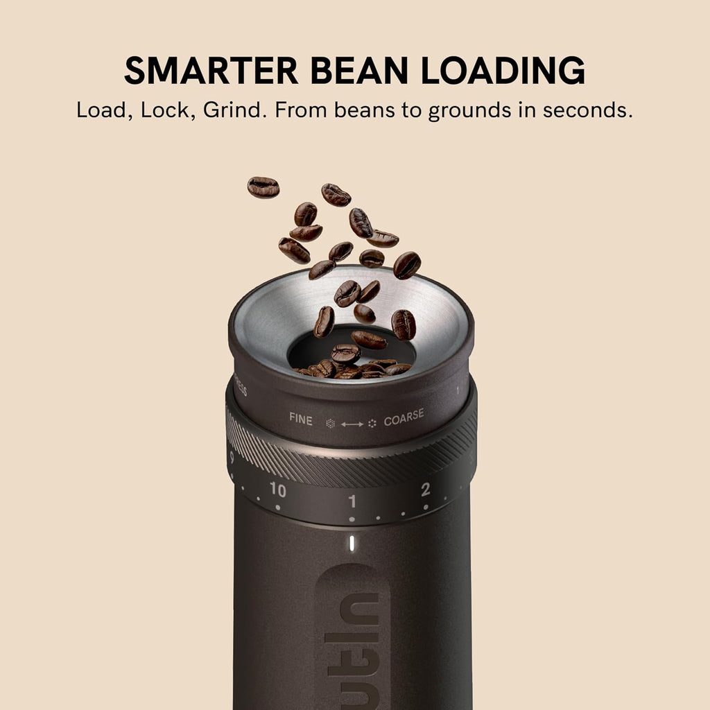 Fino Portable Electric Coffee Grinder with 28 Precise Grind Settings | Adjustable Coffee Bean Grinder, One-Touch Burr