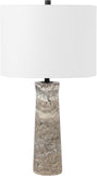 Alana Grey Travertine 25-inch Table Lamp, Desk, Nightstand (LED Bulb Included)