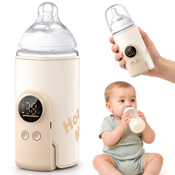 Portable Baby Bottle Warmer for Travel, Fast Heating, Rechargeable
