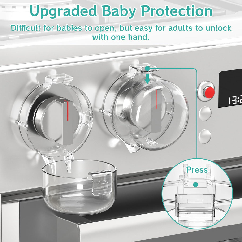 Stove Knob Covers for Child Safety - 5 Pack Upgraded Gas Stove Knob Covers