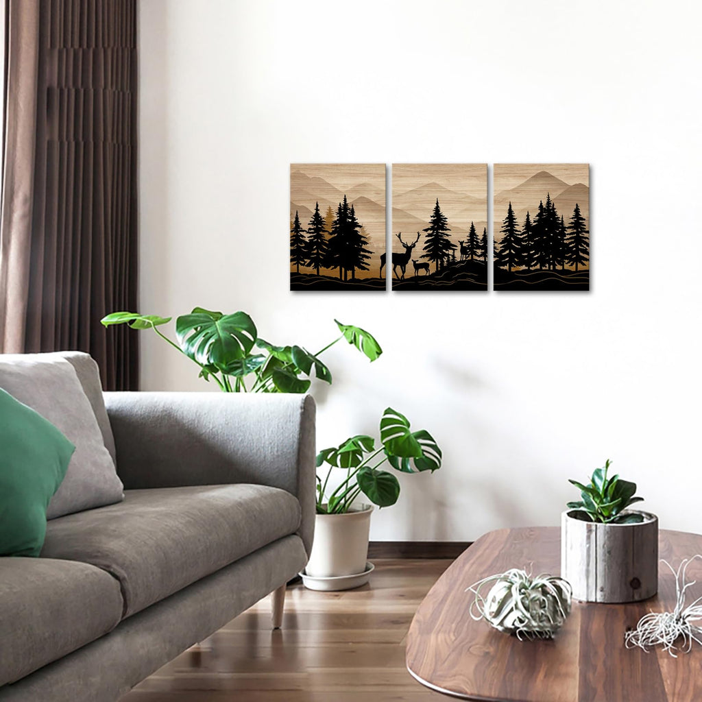 Deer Wall Art Cabin Decor Rustic Farmhouse Bathroom Decor