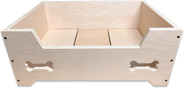 Raised Wooden Pet Bed - Handcrafted Elevated Dog & Cat Bed Furniture - Eco-Friendly - Made in USA - Pet Bed Not