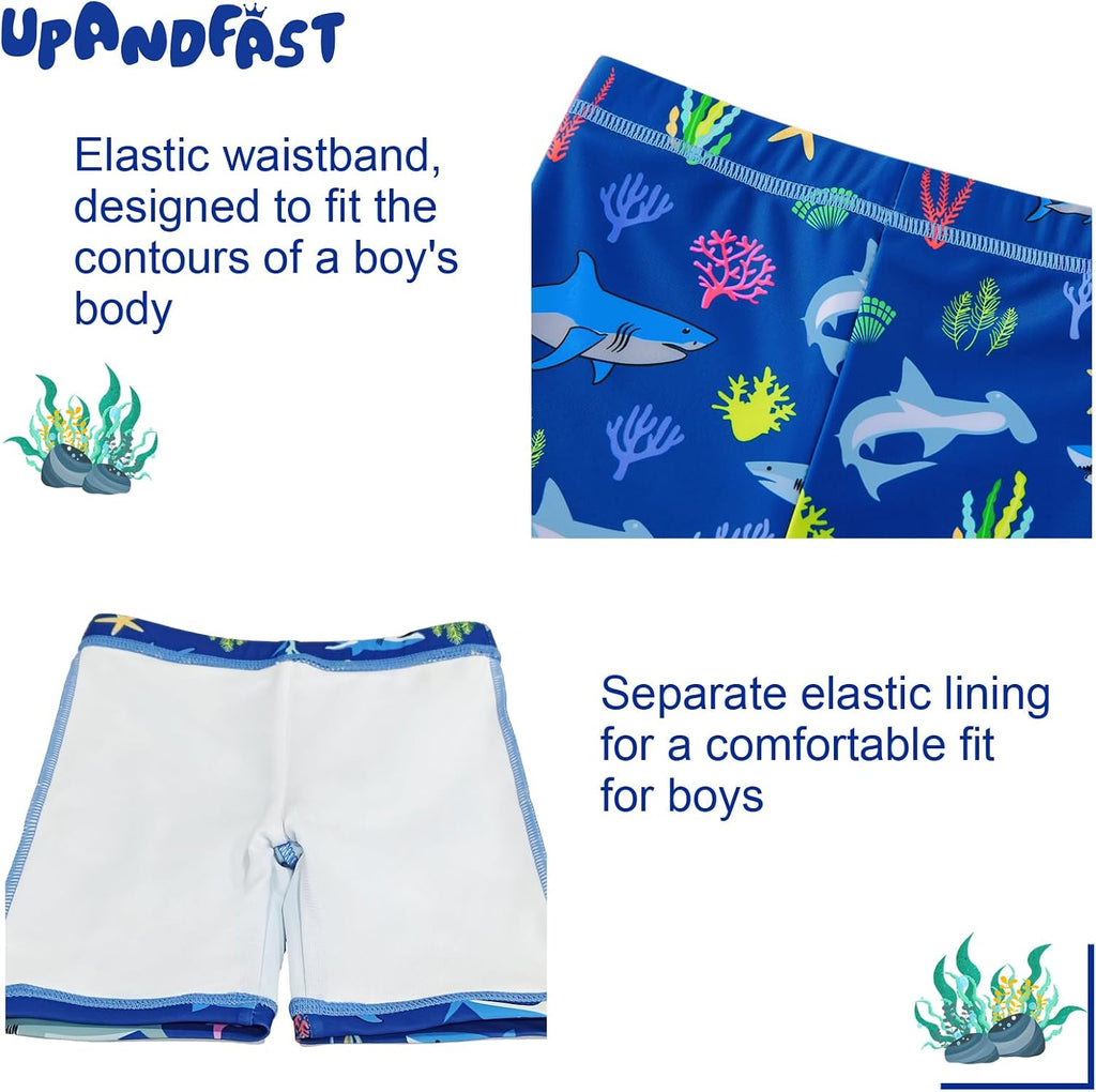 Boys Rash Guard Set UPF 50+ Long Sleeve Swimsuits