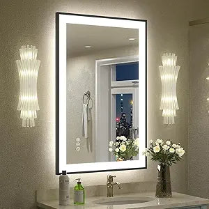 24X 36 Led Mirrors Bathroom Wall, Lighted Vanity Mirrors with Lights, Dimmable, Anti-Fog, Memory, Shatterproof, Etl