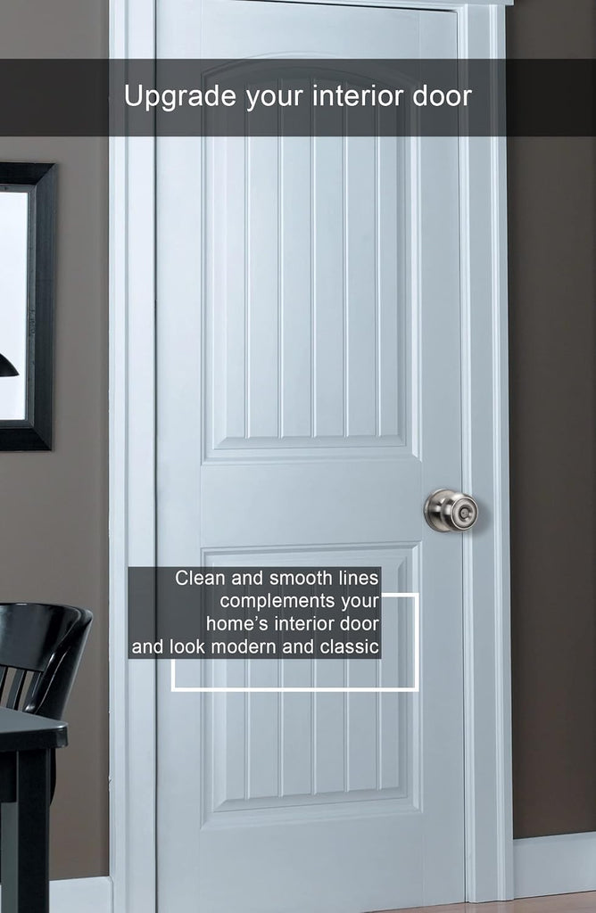 Brushed Nickel Door Knobs Interior Door Knobs Privacy 6 Pack