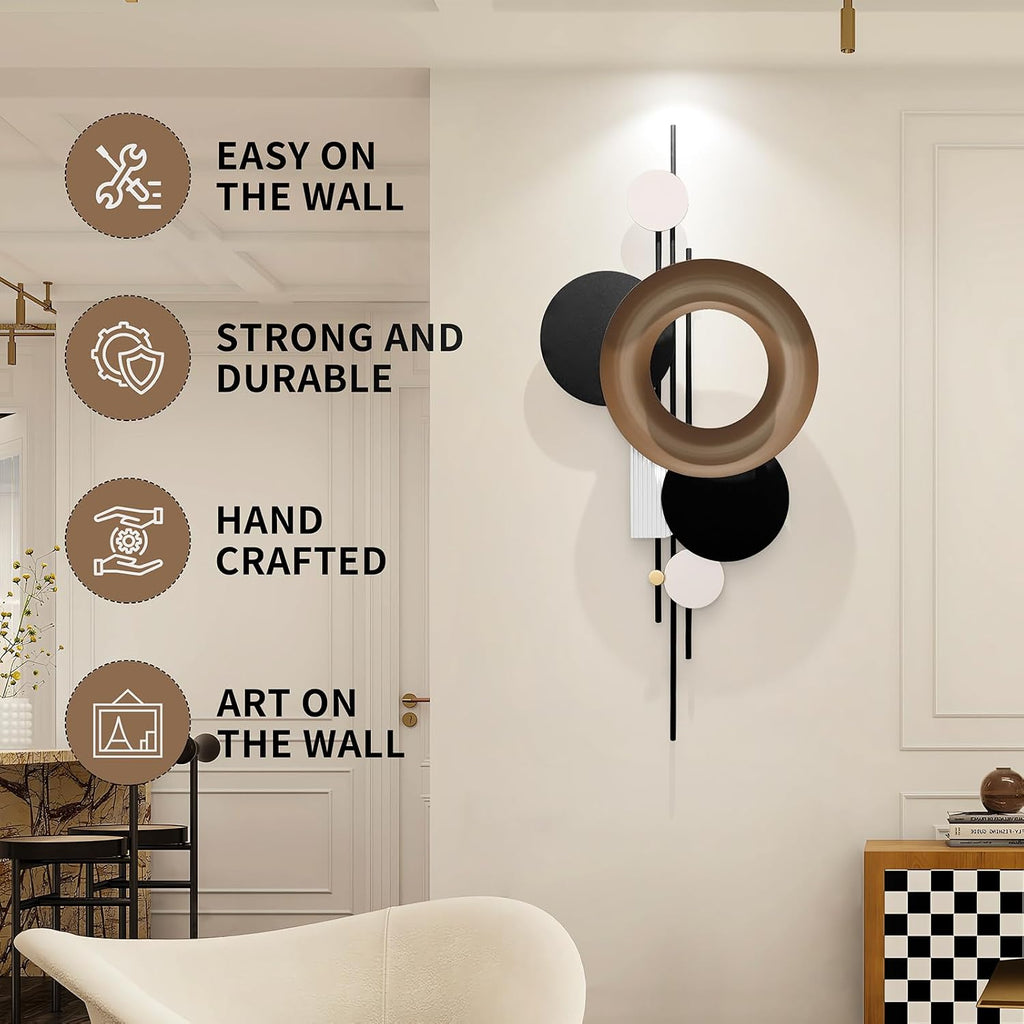 Modern Geometric Large Metal Wall Art 3D Wall Sculptures Handmade Wall Hanging Wall Decoration/Dinning