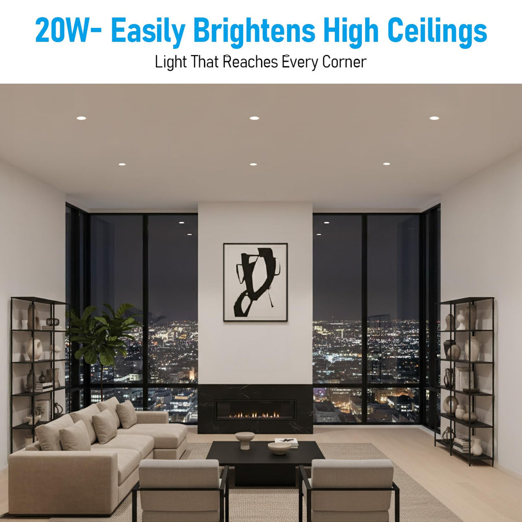 5CCT 4 Inch Recessed LED Lights, Round Trimless Downlight
