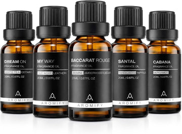 Diffuser Oil Gift Set, 5 Pack of 20ML (0.67 FL OZ) | Hotel Scent Diffuser Oils, Dream On, My Way, Baccarat Rouge