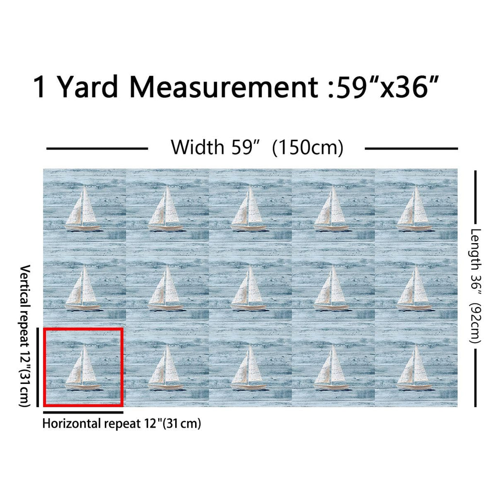 Sailboat Fabric by The Yard Nautical Adventure Soft