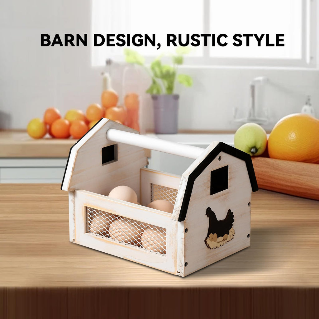 Egg Basket for Gathering Fresh Eggs, Farmhouse Wood Egg Collecting Basket, Egg Basket Countertop.