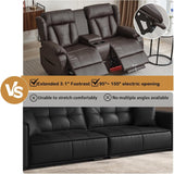 Power Loveseat Recliner Sofa, Home Theater Seating with Console，Reclining Loveseat Sofa RV Couch with LED Lights