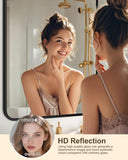 22" x 30" Bathroom Mirror Black Bathroom Mirrors for Over Sink Modern Bathroom Vanity Mirror Entryway or Living, Metal