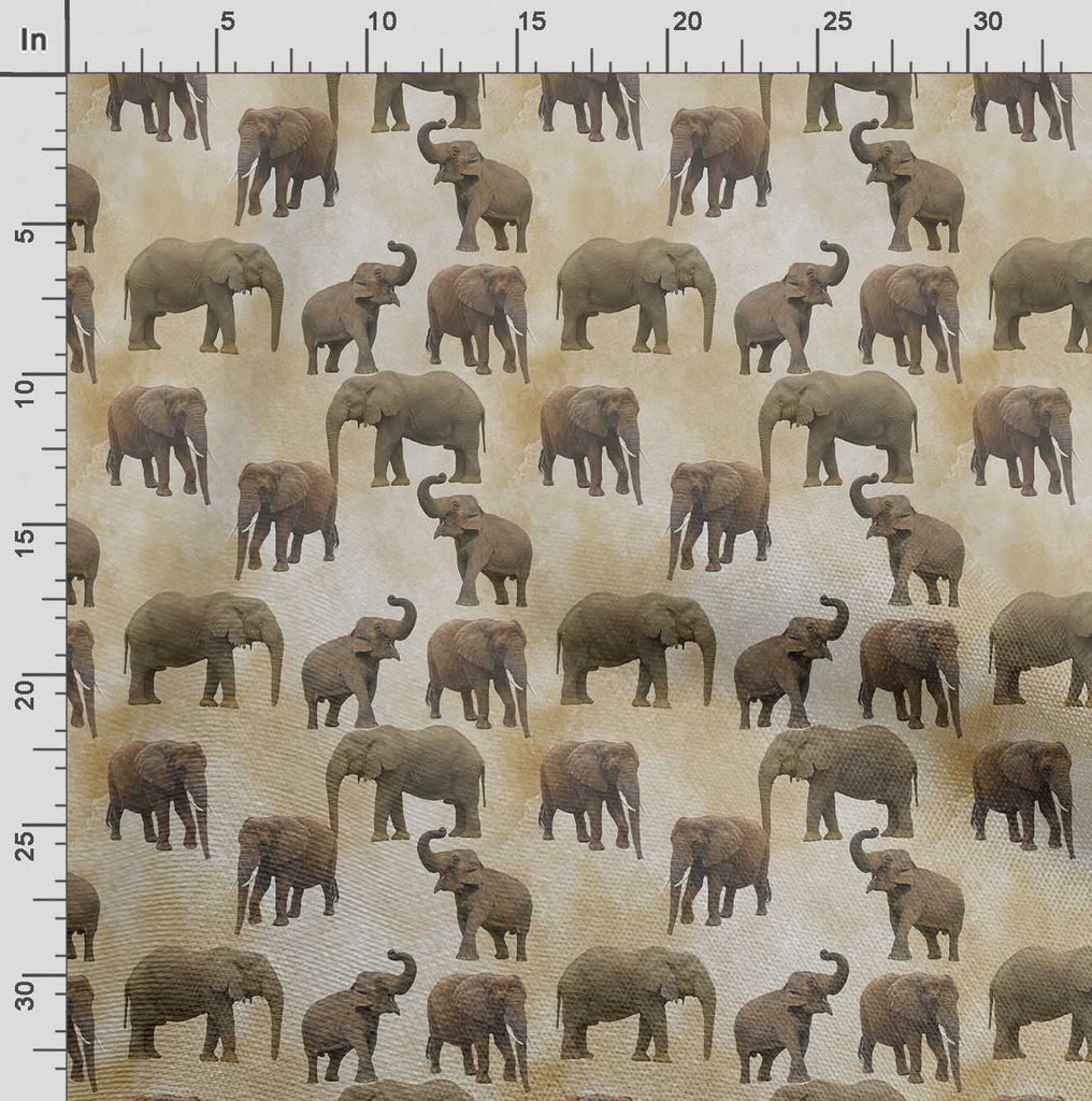Velvet Fabric Elephant Animal Print Fabric by Yard 58 Inch Wide