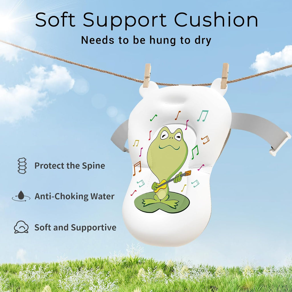 Baby Bathtub, Collapsible Newborn Bathtub for Infant to Toddler with Soft Cushion and Thermometer,Portable Travel