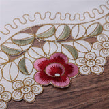 68"X120" Oblong Flower Embroidered Lace Tablecloth, Floral Vintage Classic Rectangular Table Cloth C