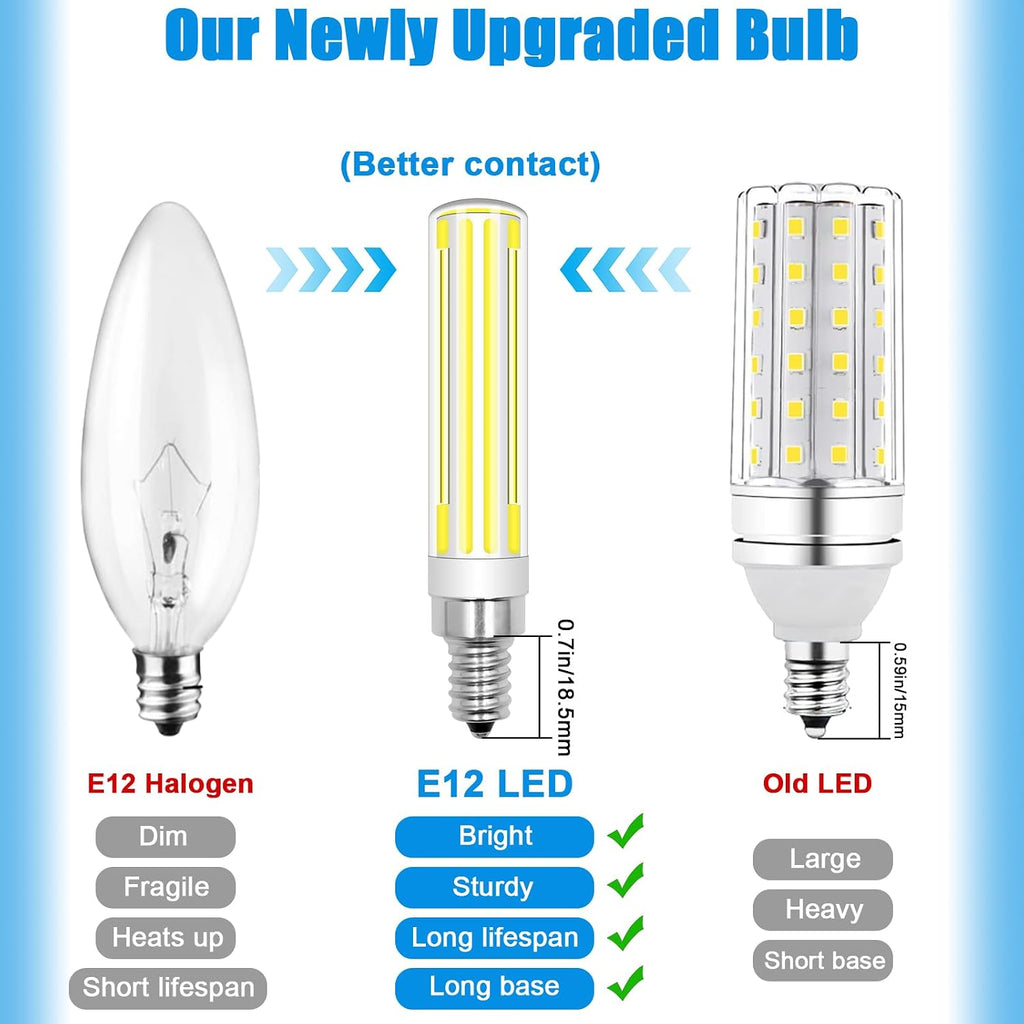Dimmable E12 C7 LED Candelabra Light Bulb 10W Equivalent 100W Daylight
