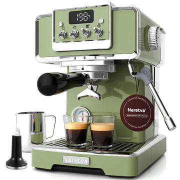 Professional Retro Espresso Machine with 58mm Portafilter, Green