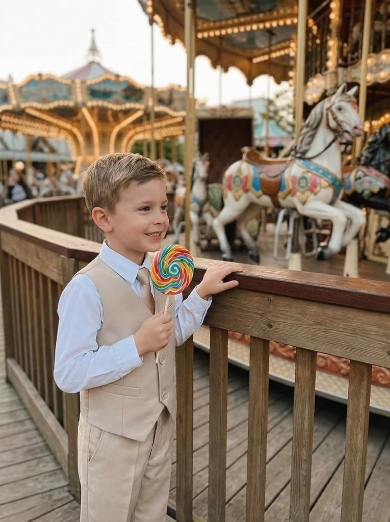 Boys Suits Kids Dress Vest Pants Set Ring Bearer Outfit 5