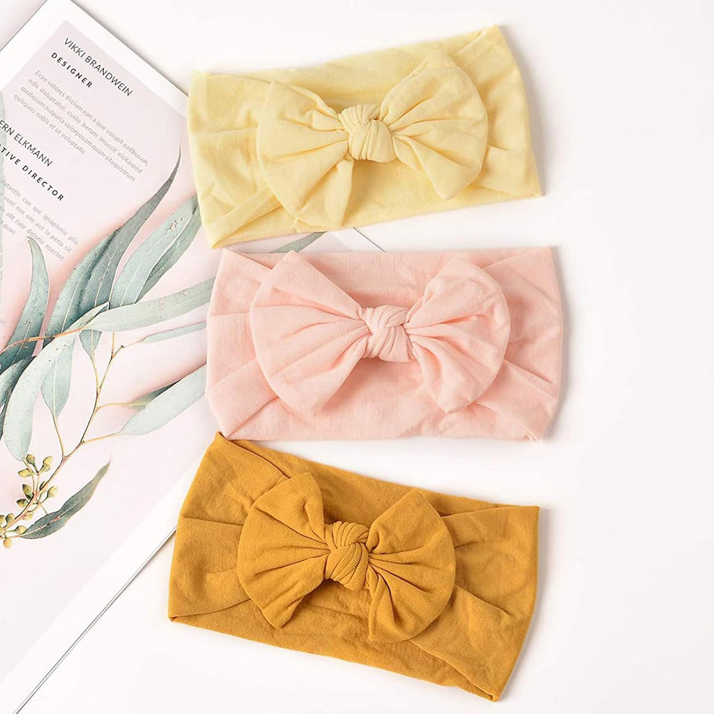 25PCS Baby Nylon Headbands Soft Baby Girl Headbands with Hair Bows
