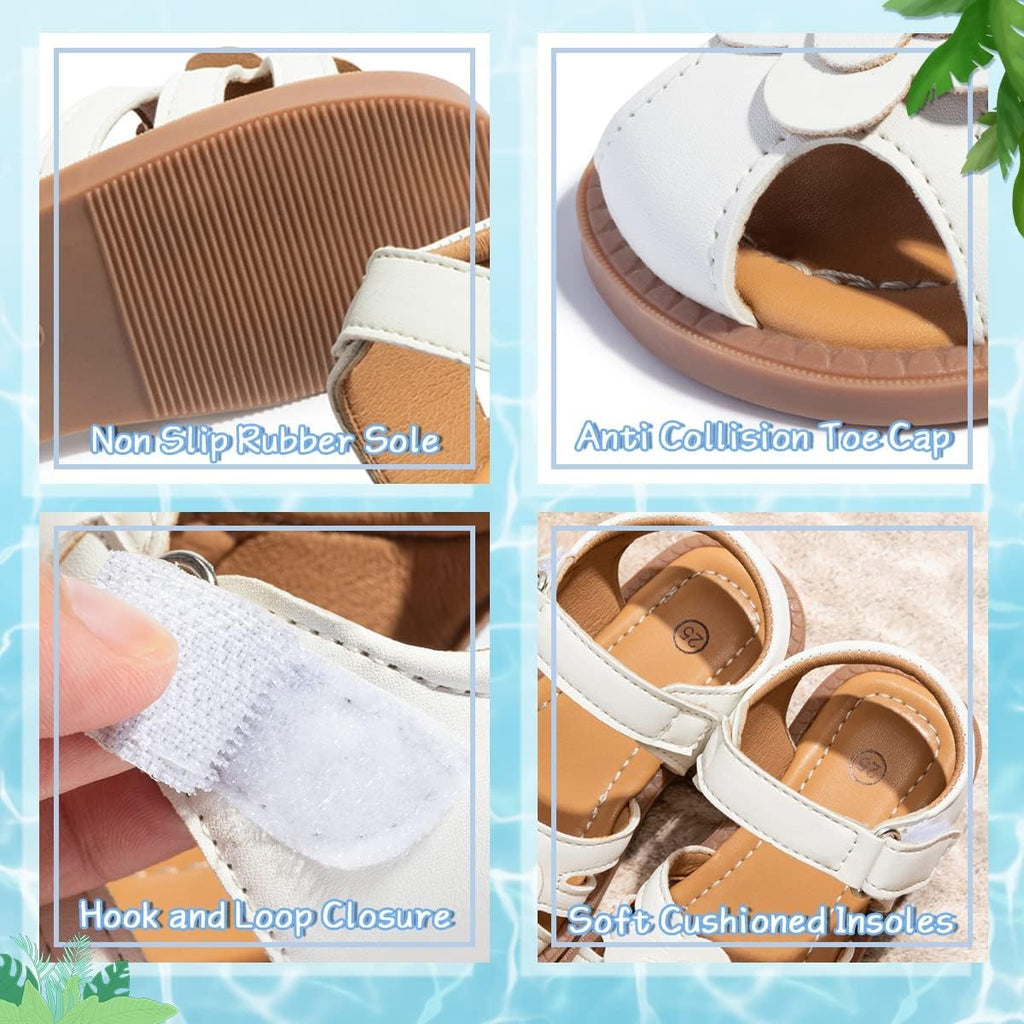 Girls Sandals Closed Toe Flower Summer Outdoor Beach Dress Shoes (Toddler/Little Kid)