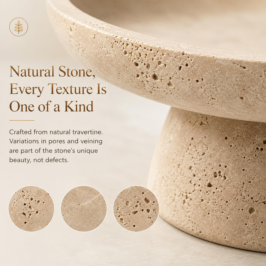 Natural Travertine Fruit Bowl Counter 10.2"