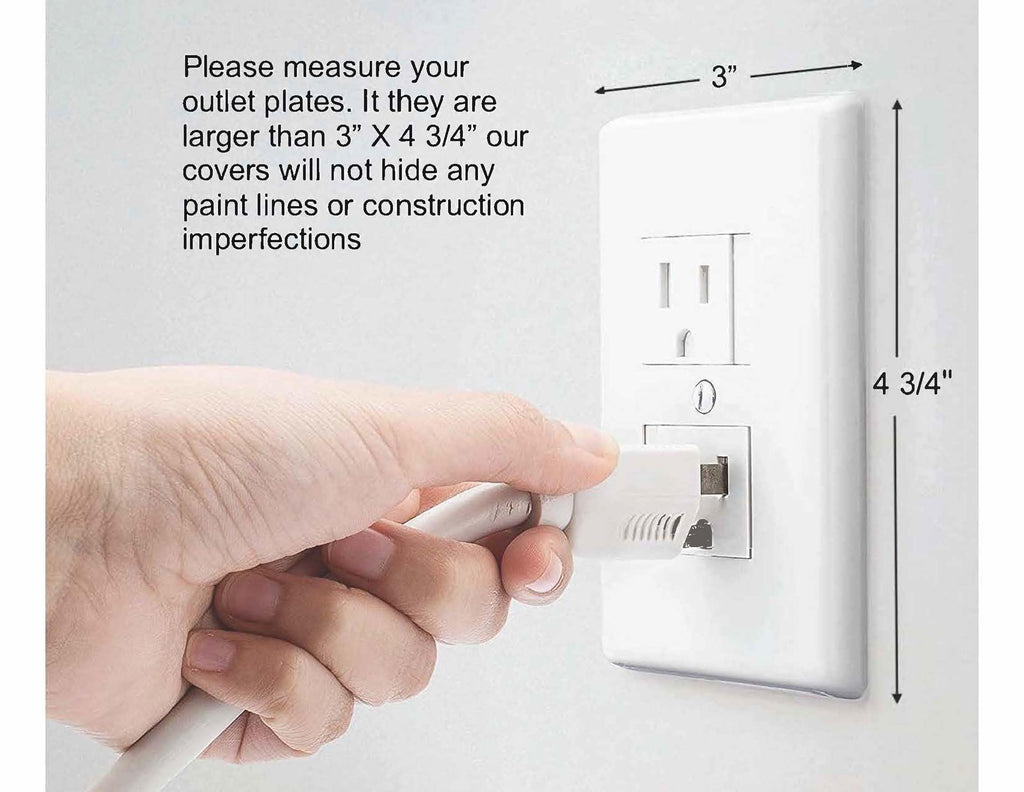 6-Pack Self-Closing Outlet Covers (For Center Screw Outlets Only) - Measures 3"Wide x 4.75"High-An Alternative To