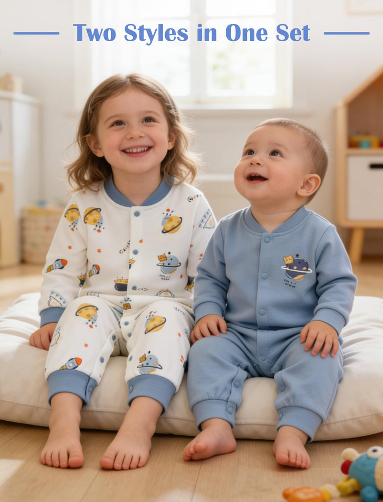 2 Pack Baby Boy Rompers Newborn Clothes With Snap Button