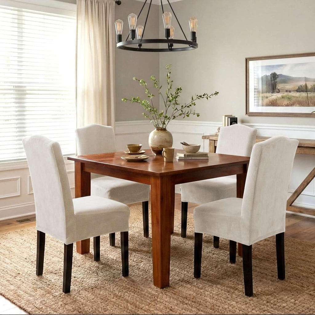 H.VERSAILTEX Dining Chair Covers Velvet Stretch Chair Covers for Dining Room Set of 4 Parson Chair Slipcovers Chair