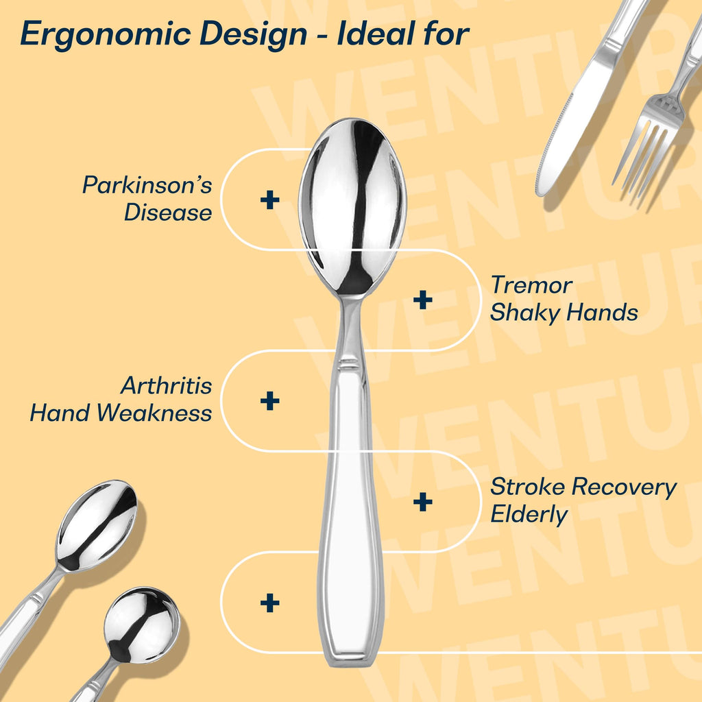 Weighted Utensils for Hand Tremors and Parkinsons Weighted Silverware 4PCS