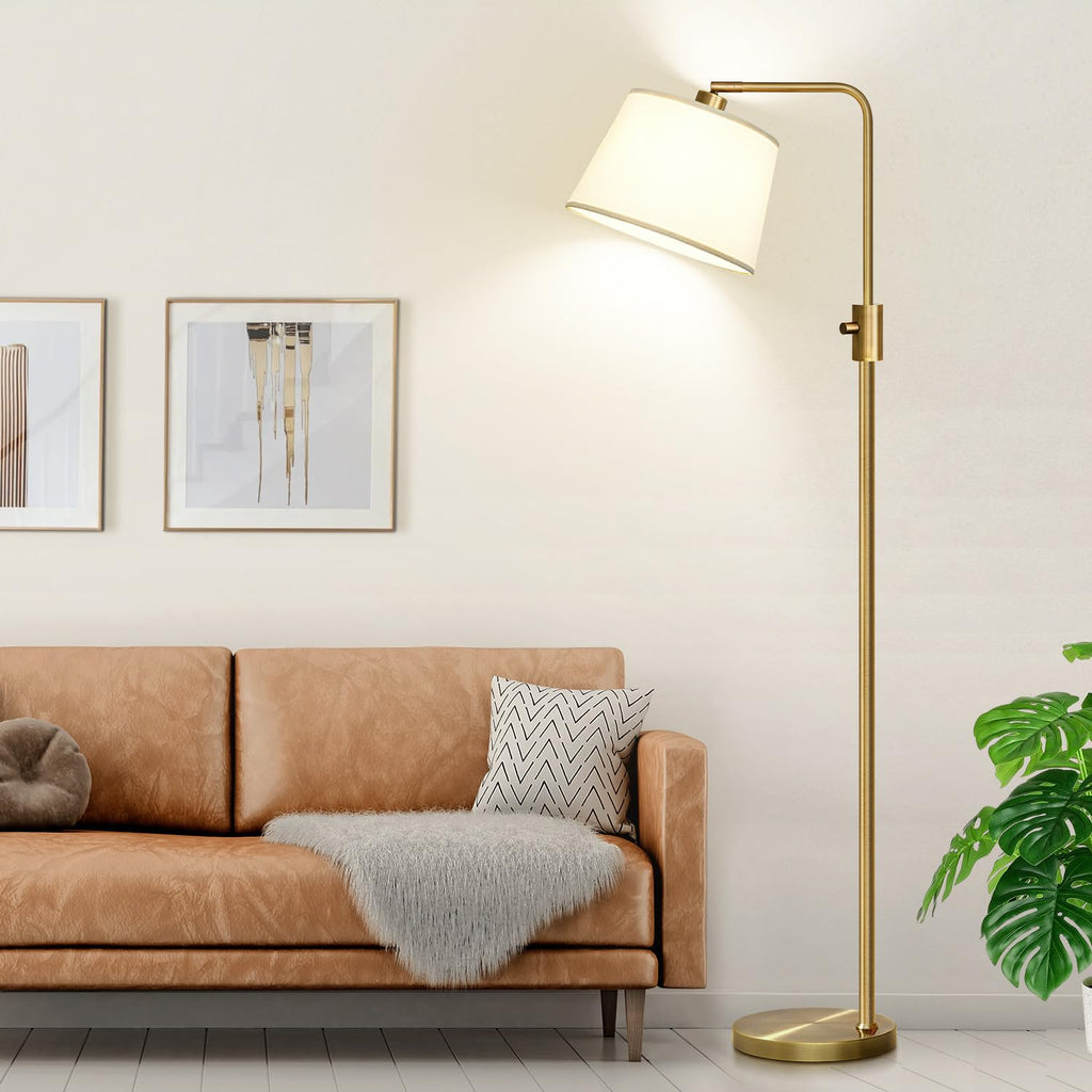 Dimmable Floor Lamp, 1000 LM LED Edison Bulb Included, Arc Floor Lamps Modern Standing Lamp Tall Lamps Bedroom-Brass