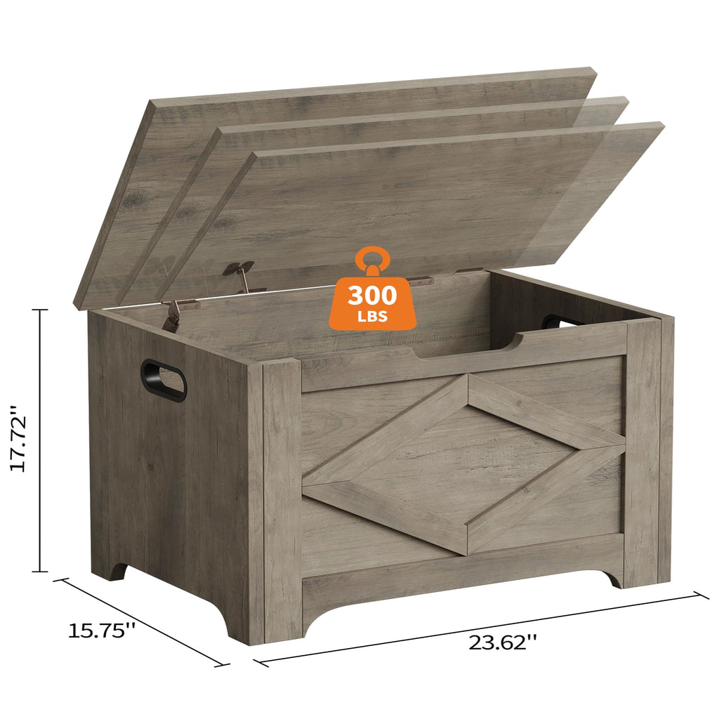 Storage Chest, Wooden Storage Bench, Modern Style Lift-Top Shoes Bench with Safety Hinge, Supports 300 Lb and Easy