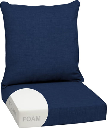 Outdoor Deep Seat Cushion Set, Foam, 24x24, Sapphire Blue | Sofa, Couch, Conversation Set, Premium High-Density Foam