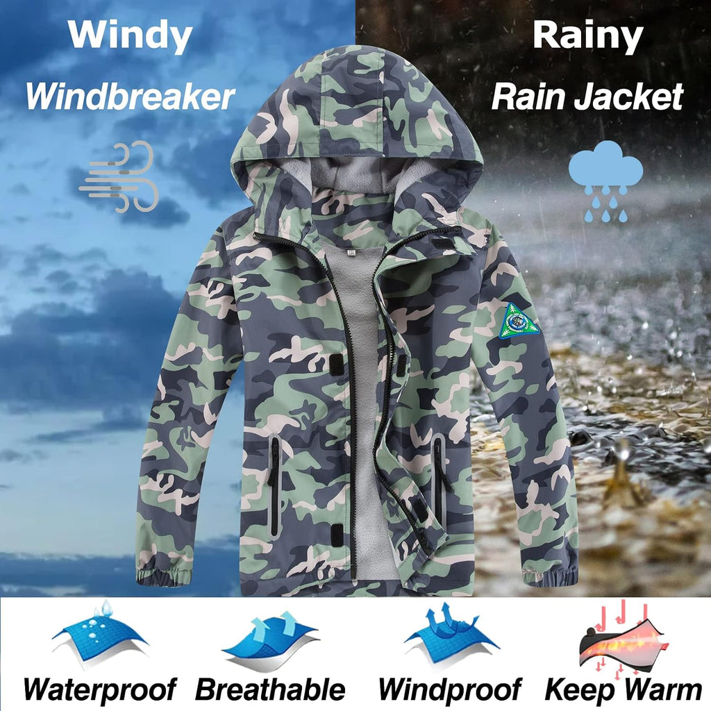 Waterproof Kids Rain Jackets With Hood,Lightweight Toddler Raincoat For Boys Girls,Kids Clothes Windbreaker Jacket