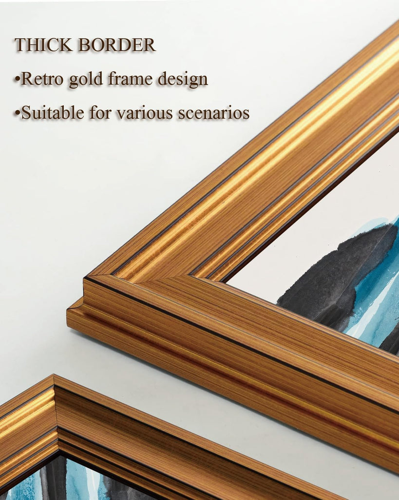 Gold Framed Wall Art Blue Heron Canvas Prints Watercolor Bird Pictures