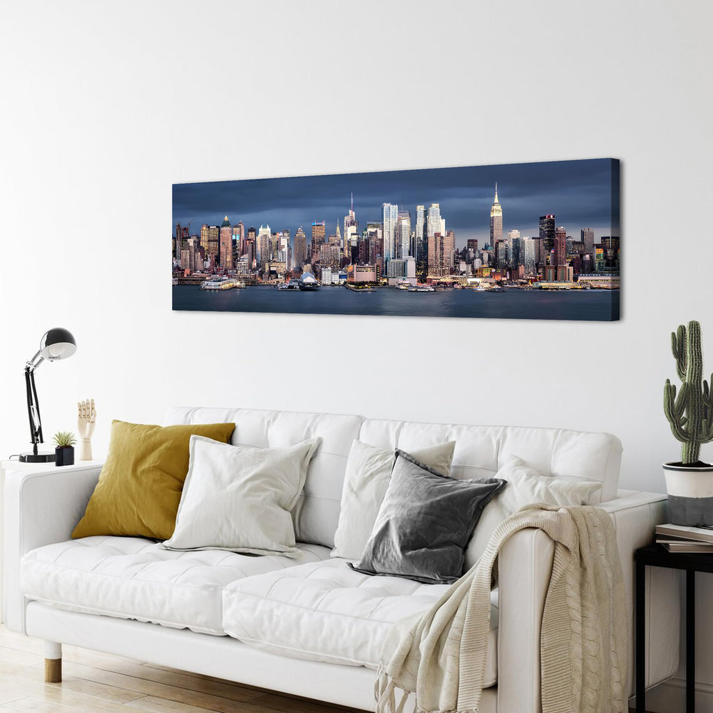 York City Wall NYC Skyline Wall Decor Manhattan Cityscape Canvas Poster Modern Night View City Scenic Skyscraper