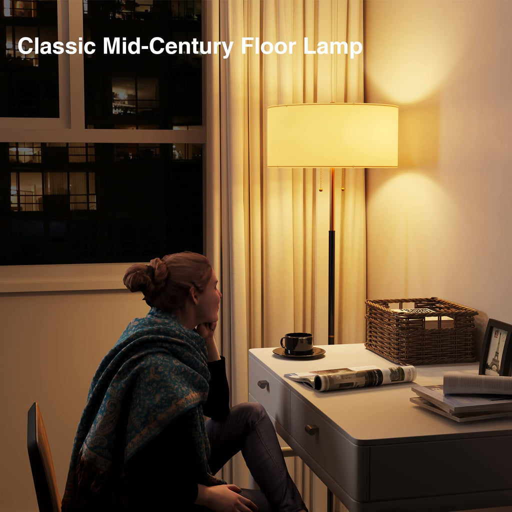3 Color Temperature Mid Century Floor Lamp