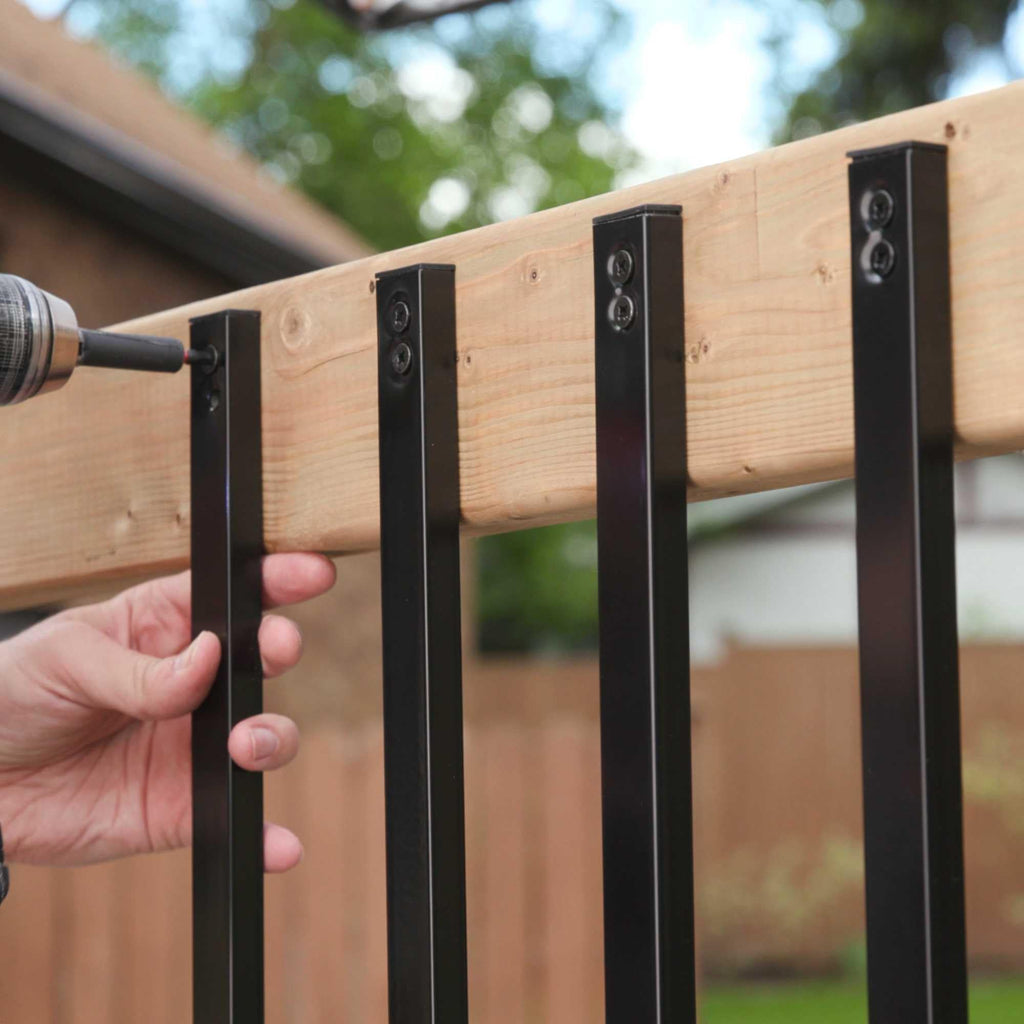 Baluster 1" x 1/2" Rectangular 32" Long, Powder Coated Black - RCTB32 (10 pcs)
