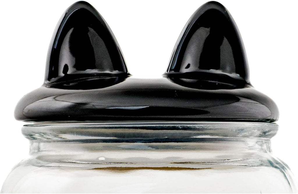Cat Ears Pet Treat Canister, Black