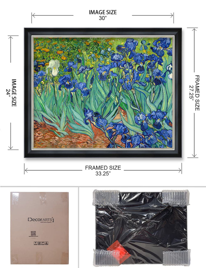 Vincent Van Gogh Wall Art Framed, Irises in the Garden, 34x28''