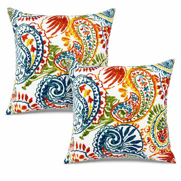 Outdoor/Indoor Throw Pillows with Inserts, 18"x18" Pack of 2