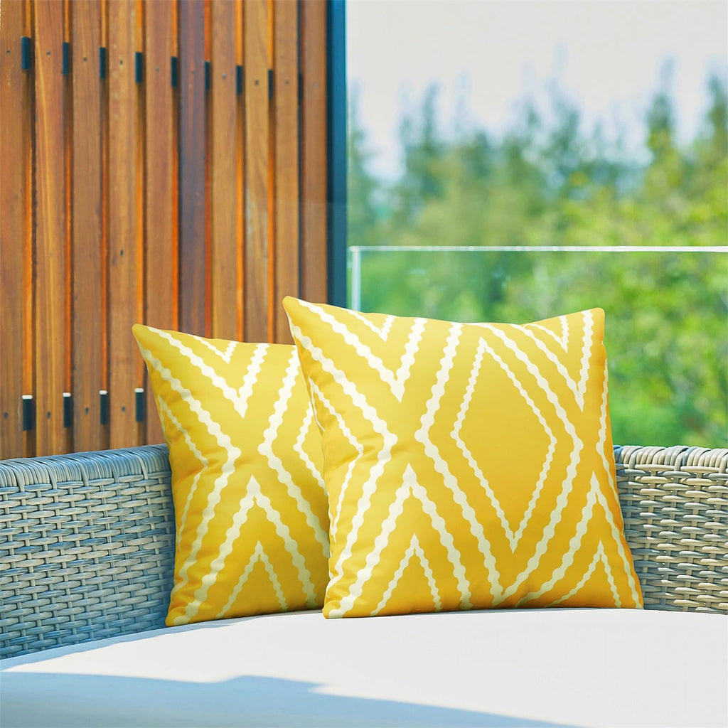 Outdoor Waterproof Pillow Covers 18x18 Yellow