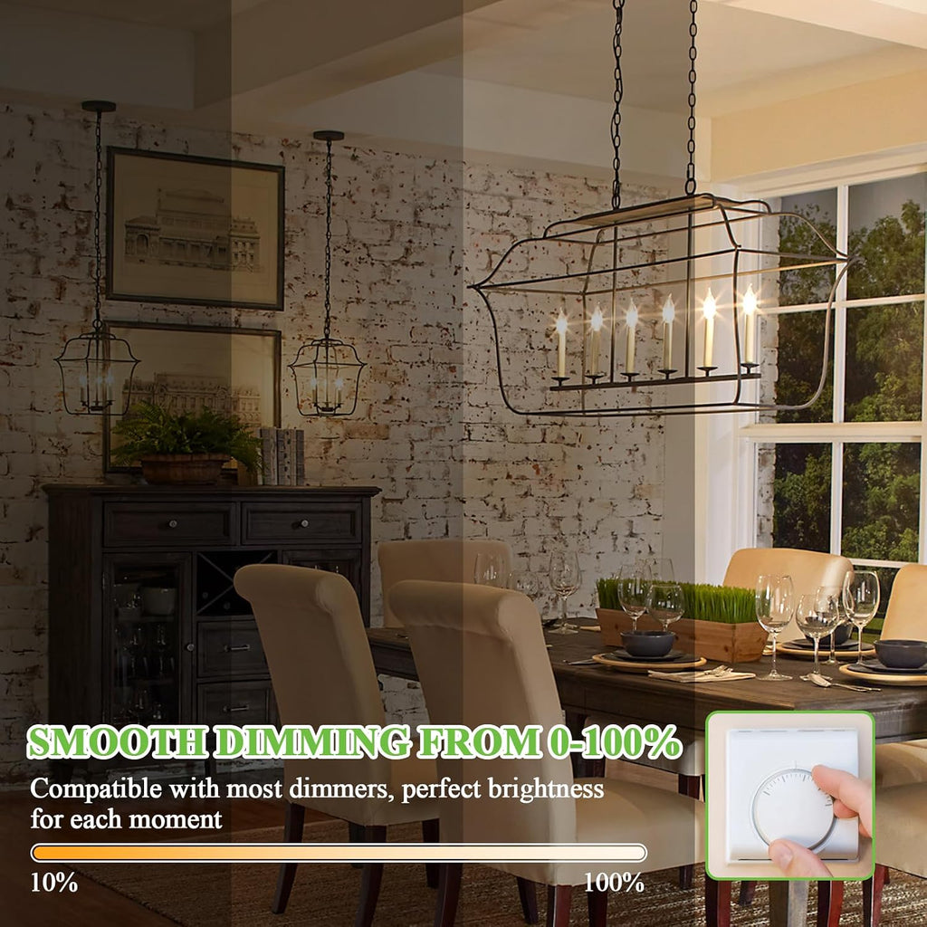 Dimmable E12 Candelabra LED Light Bulbs 40 Watt Equivalent, 4W 460LM Chandelier Light Bulb 2700K Soft Warm White