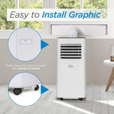 8,000 BTU Portable Air Conditioner with Wifi & Remote Control, 3-1-in AC, Fan & Dehumidifier, with App